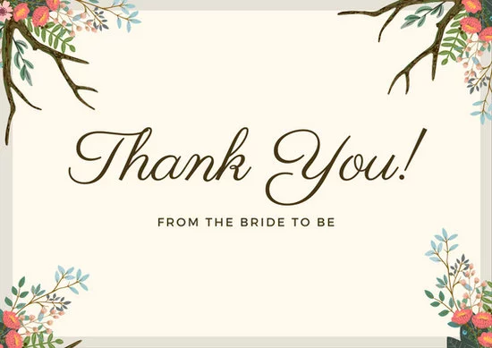 Bridal Shower Thank you Cards